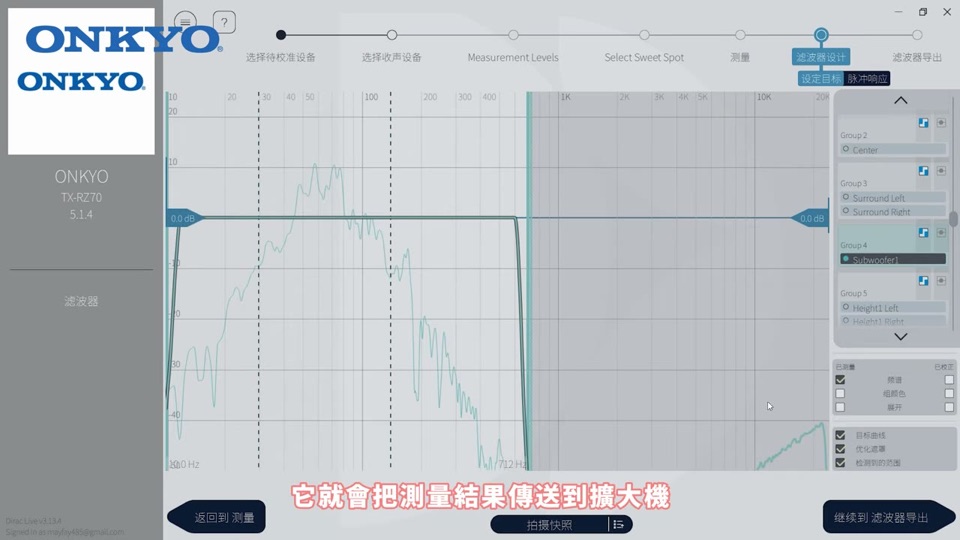 測量結果傳送到擴大機